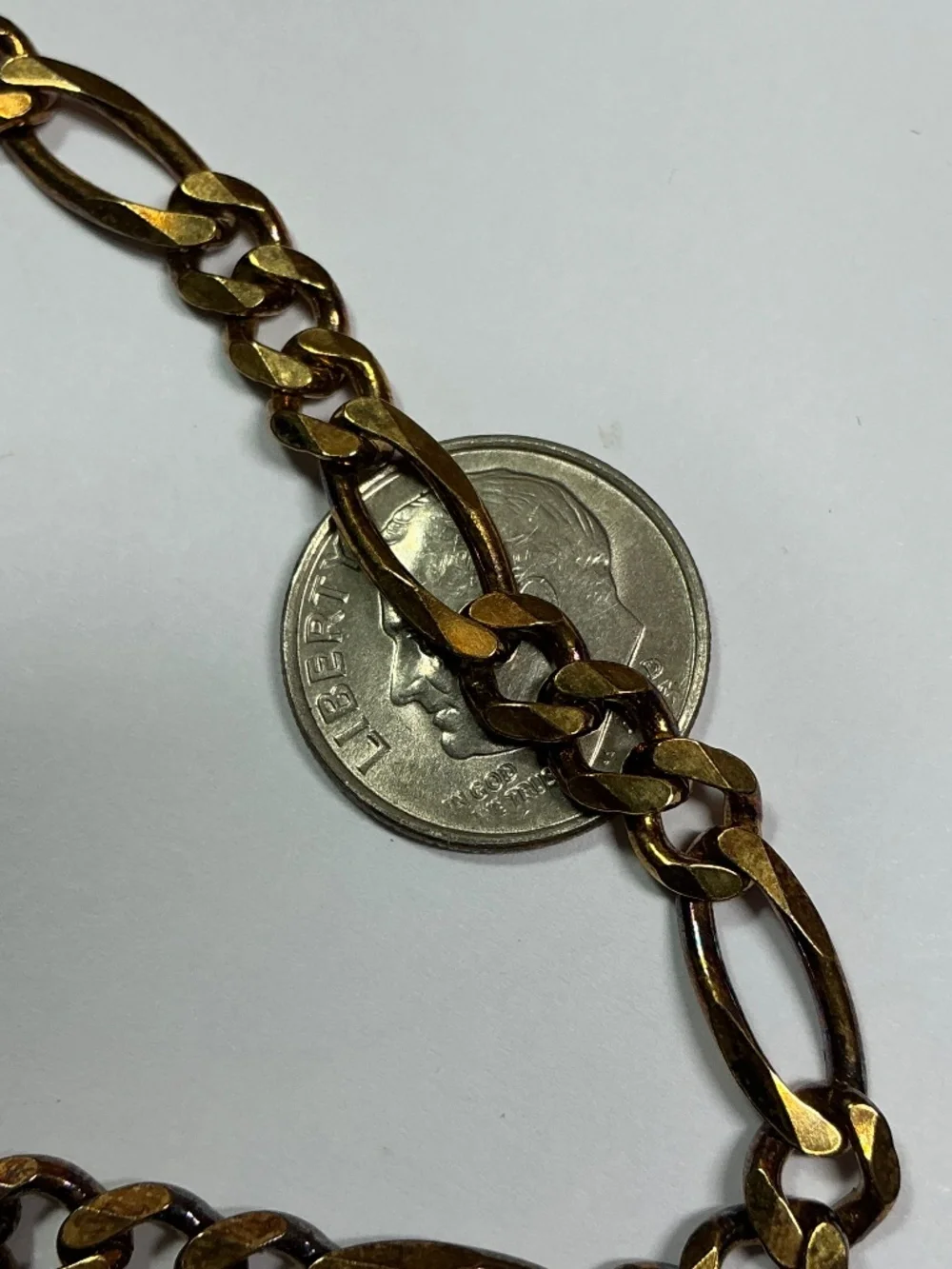 Gold-Tone Figaro Link Bracelet - Men's Accessory